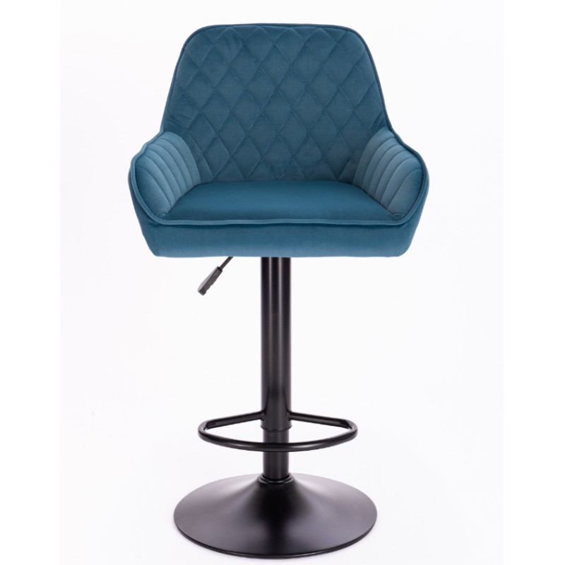 Kitchen Navy Blue Fabric Bar Stools Height Adjustable Counter Bar Pub