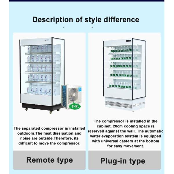 Small Multi Deck Open Chiller Supermarket Showcase Plug In And Remote Type R404a