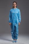 Unisex cleanroom Anti Static ESD Garments blue color with conductive fabric For