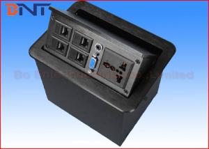 China Telephone Hidden Desktop Power Sockets , Office Furniture Table Pop Up Sockets wholesale