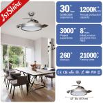 DC Motor 230V 3 Color LED Invisible Ceiling Fan Remote Control