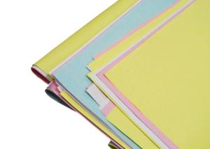 China Multi - Color CFB Carbonless Copy Paper Sheets 48-100 Gsm Basis Weight 5 Years Self Life wholesale