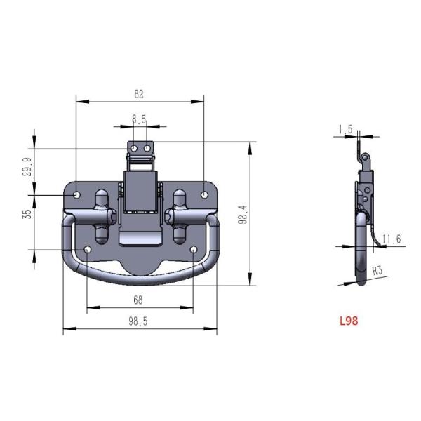 SS304 Heavy Duty Folding Stainless Steel Chest Handles Rustproof With Toggle Latch Lock