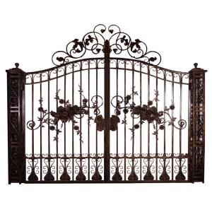 China Security Entrance Cast Iron Decor Gate / Double Entry Ornamental Metal Gates wholesale