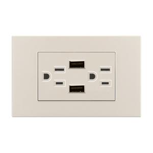 China White USB Electrical Socket Outlet , 13 Amp Wall Socket With Usb Charging Ports wholesale