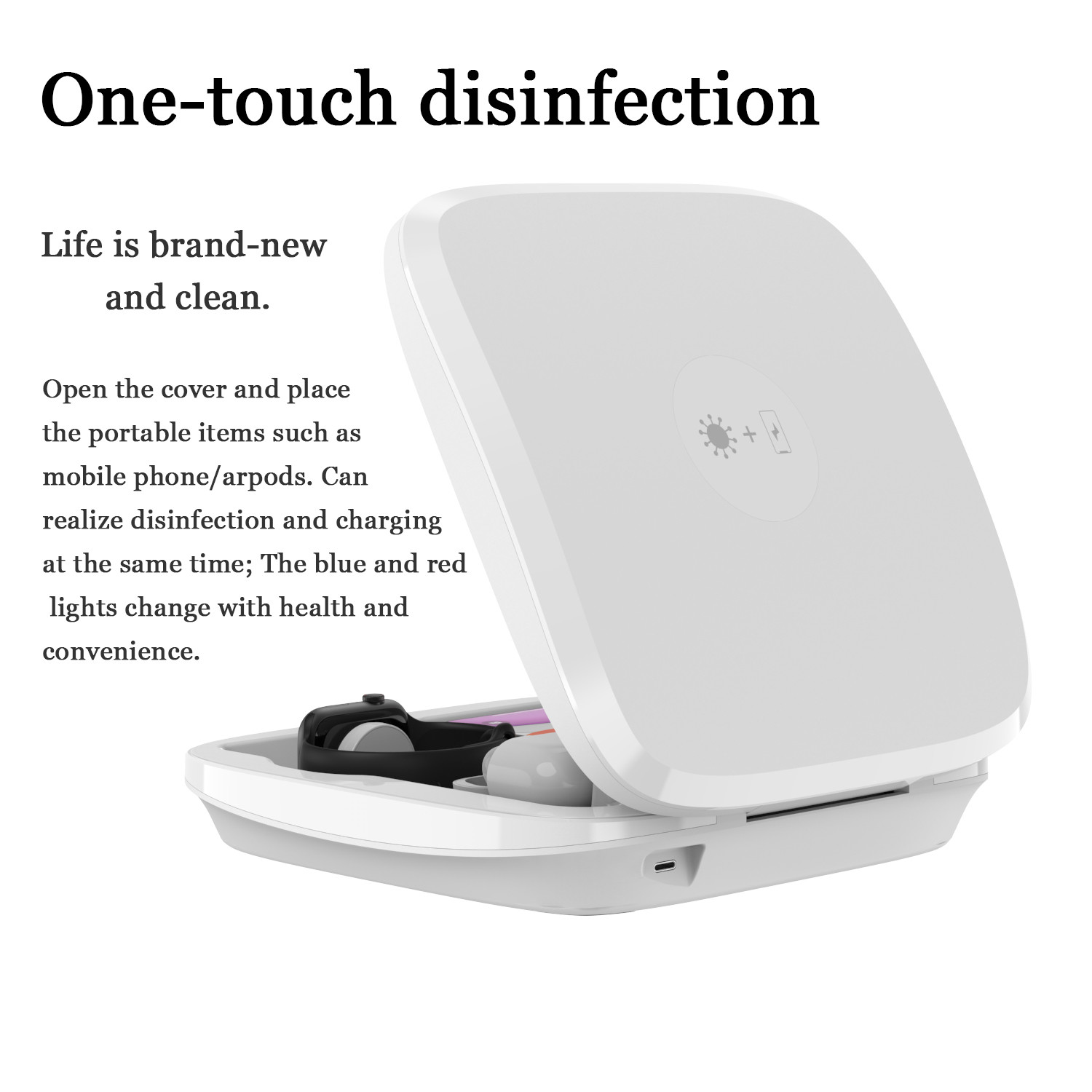 Sterilizer Wireless Charger Esterilizador Anti Virus UVC Disinfection Box 10W