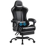 Adjustable Racing Computer Video Game Chair with Footrest and Massage Lumbar