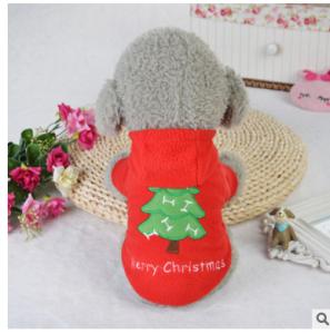 China Dogs Christmas tree decoration clothes Christmas high quality polar fleece pets Christmas clothes red color wholesale