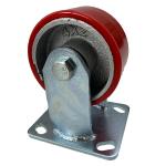 4 Inch Heavy Duty Rigid Fixed PU Caster Wheel Iron Polyurethane Caster Wheels