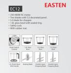 Easten Food Processor/ Mini Food Chopper EC12/ Meat Chopper/ Small Meat Mincer