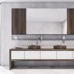 Customized Designs YALIG Design Wall Hung Plywood Bathroom Cabinet for Hotel