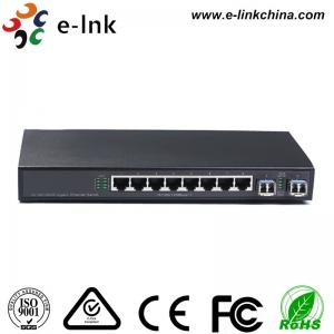 China 8 Port 10/100/1000M Ring Connection Fiber Optic Switch , Industrial Ethernet Switch with 2 SFP port on sale