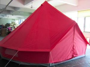 China Red Color 5m Canvas Bell Tent With 4 Windows / Air Vents Fire Resistant wholesale