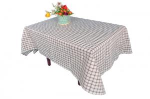 China Gray Linen Grid Checkered Table Cloth For Book Desk And Storage Table wholesale