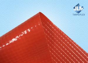 China Red PVC Coated Tarpaulin Fabric Canvas UV Treatment High Tearing Strength wholesale