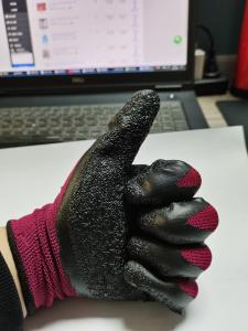 China Unisex EN388 4131 Labor Protection Latex Palm Coated Gloves 56 Grams wholesale