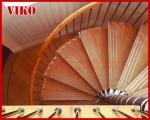 Spiral StaircaseVH39S Tread Beech Aluminum Baluster Stair Curved Glass Handrail