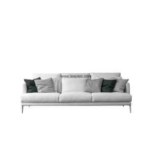 China Modern luxury small corner sofa for 3 seat white fabric furniture with metal leg, color optional on sale