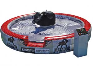 China Deluxe Inflatable Mechanical Bull , Round PVC Inflatable Mat Mechanical Rodeo Bull wholesale