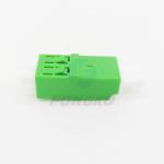 LC APC Duplex Plastic Buckle Optic Fiber Adapter With Metal Shrapnel Flangeless