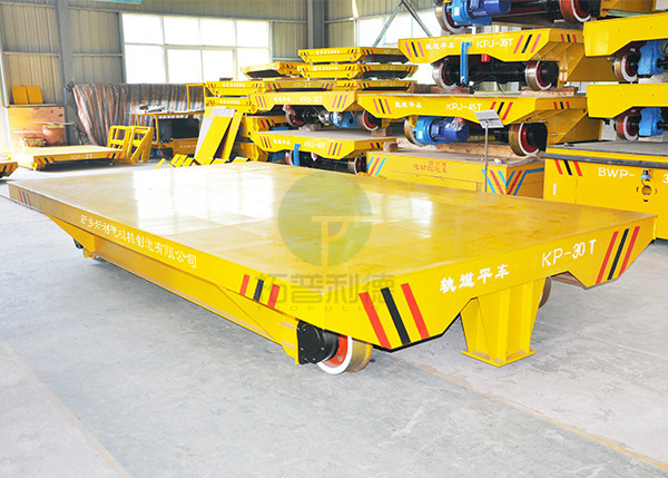 Towed Pallet Transfer Heavy Duty Rail Flatbed Carts Interbay Transfer Vehicle