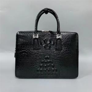 China Authentic Exotic Crocodile Skin Businessmen Briefcase Large Working Purse Genuine Real Alligator Leather Male Purse on sale