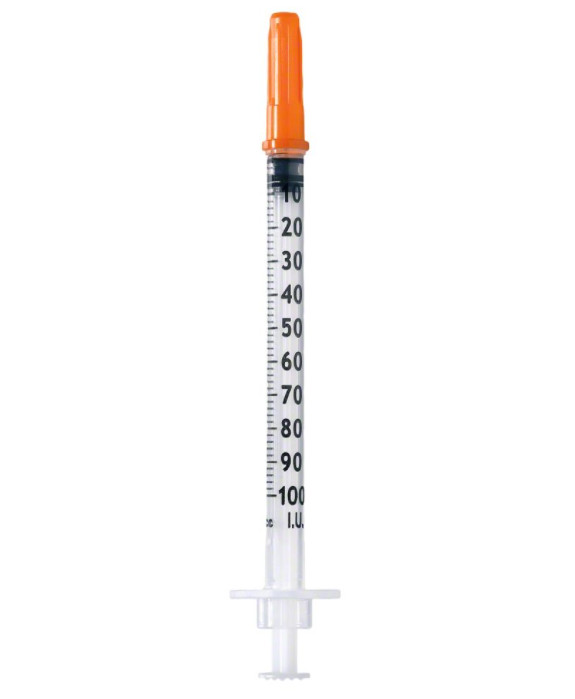CE ISO Disposable Insulin Syringe With Retractable Needle 1ML