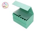 Personalized Perfume Beauty Box Green Color Rectangle Shape Coated Paper