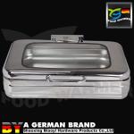 Large Glass View Induction Chafing Dish With Induction Cooker On Buffet Table