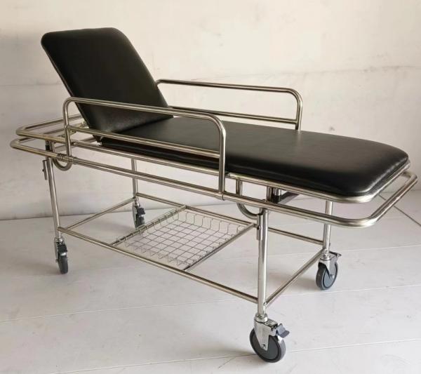 Backrest Adjustable Patient Transfer Stretcher Trolley For Emergency Surgical