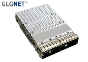 China EMI Tabs One Piece QSFP28 Cage 1 X 2 Ganged Press Fit Mount For QSFP28 Optical Module wholesale