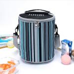 Barrel Shape Polyester Insulated Tote Lunch Bag