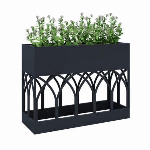 China Creative hollow out flower pots large tall black planter box wholesale
