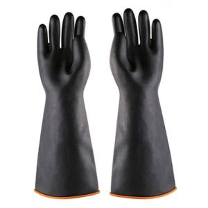 China Thickening Heavy Duty Rubber Hand Gloves 45CM Flocked Extra Long Rubber Gloves on sale