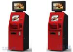 Customer Service Banking ATM Kiosk , Money Automatic Teller Machine Red Color