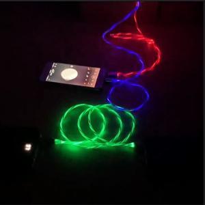 China Flashing Fast Charging USB Cable 3 In 1 Type C 3A LED Colorful wholesale
