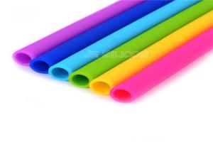 China FDA Colorful Food Grade Silicone Straws , Reusable Portable Silicone Straw wholesale