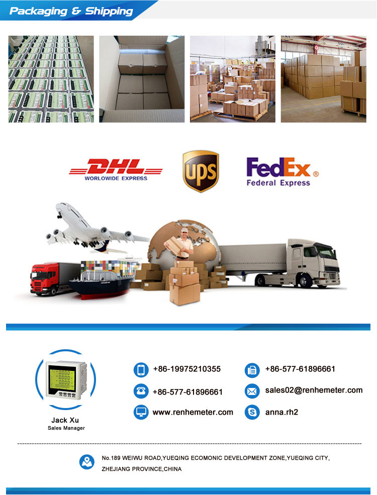 NEW 300 Series 96*96mmThree Phase LCD AVHz,kwh Multi-function Power Meters