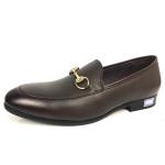 Slip On Comfortable Boat Pu Mens Brown Leather Shoes Spring / Summer / Autumn