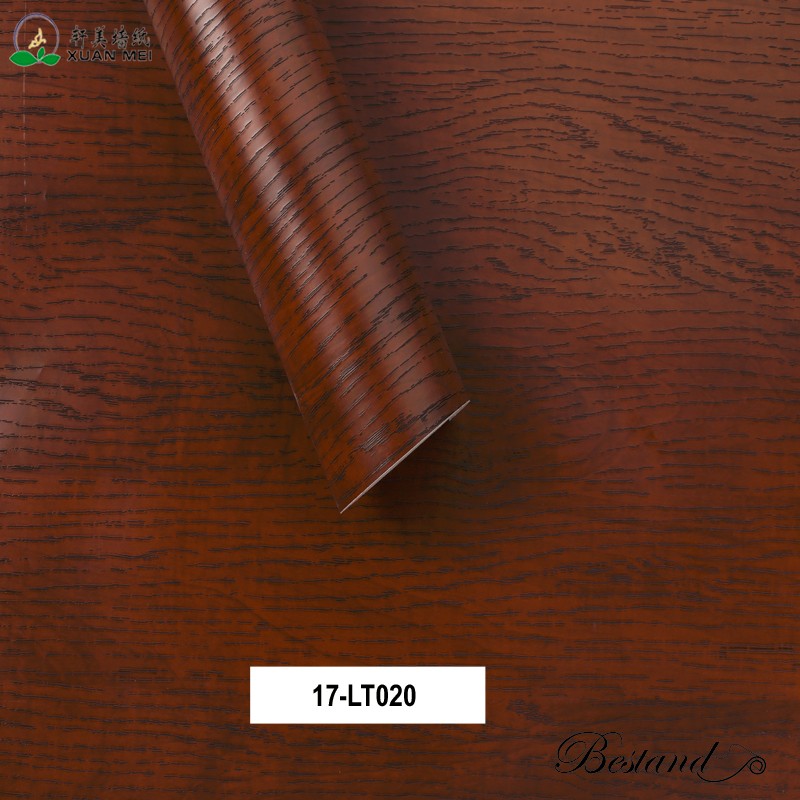 Self Adhesive Wood Grain Vinyl Decorative Film for Furniture Makeover and Enhancement