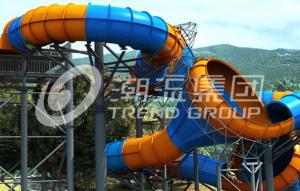 China Funny Fiberglass Water Slides Height 16m Tantrum Valley Capacity 480 Riders / h for Water Park on sale