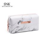 Luxury Travel White Marble Waterproof PU Wash Makeup Toiletry Bag
