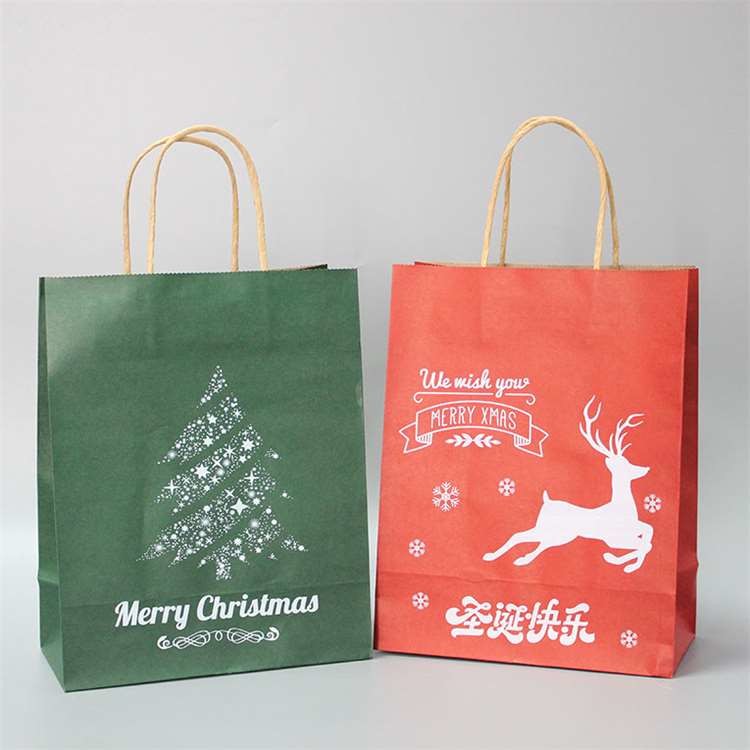 Biodegradable Merry Christmas Gift Packaging Bags Custom Print