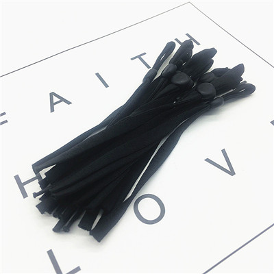 12cm length 5mm flat adjustable elastic band with buckle earloop cord for facemask earloop strap
