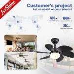 Black E27 Modern LED Ceiling Fan Low Voltage Living Room Decorative