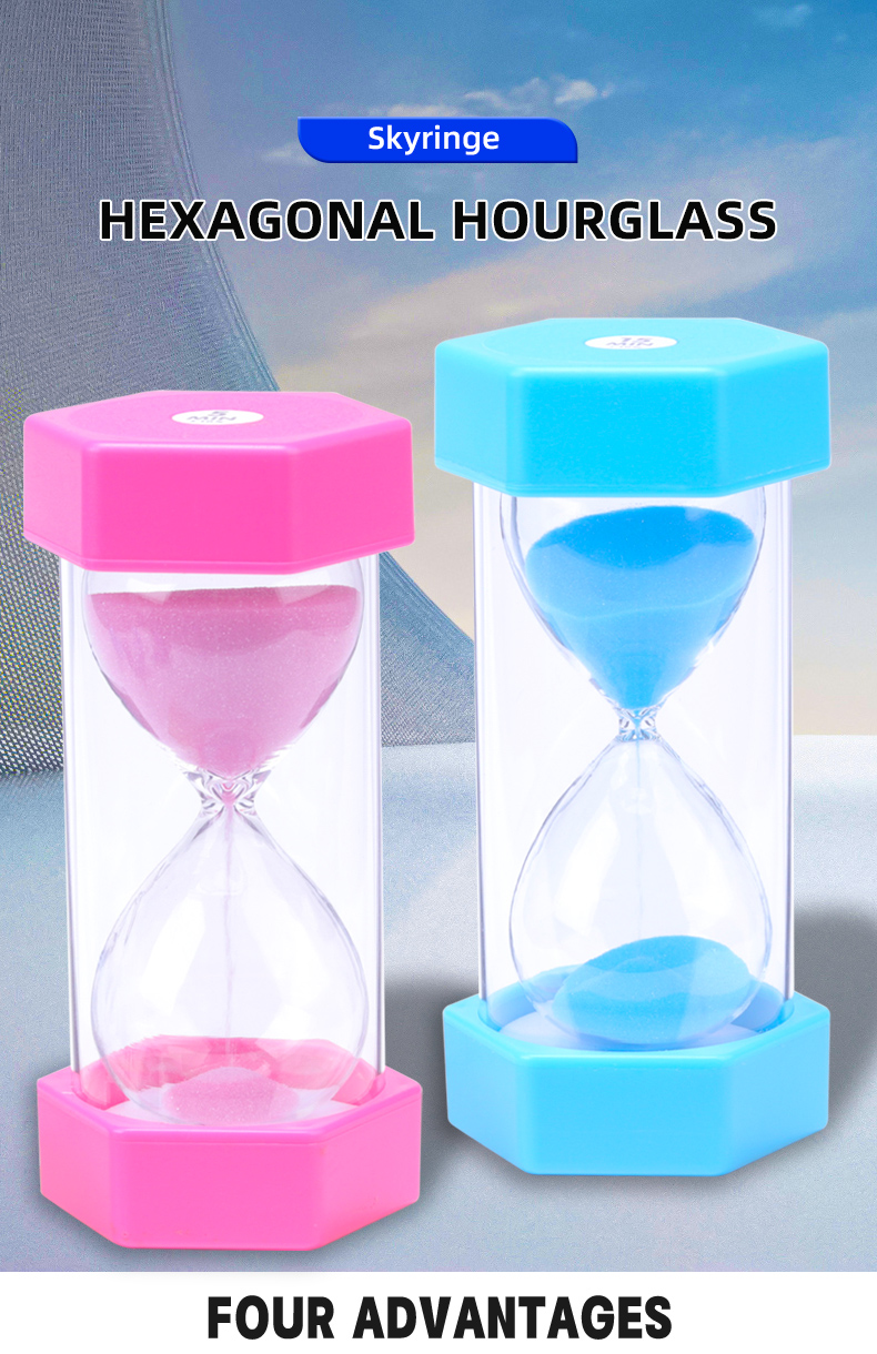 Kids Sand Timer Hourglass Plastic Hexagonal Hourglass Free Sample