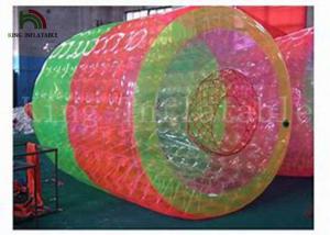 China 3m Long * 2.4 Dia Red / Green Inflatable Water Toy / Water Rolling Ball For Amusement wholesale