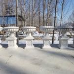 Natural Stone Flower Pot White Marble Planter Urns Handcarved Large Garden