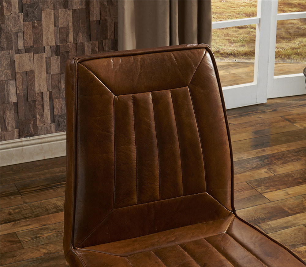 Contemporary Brown Leather Dining Room Chairs Super Soft Sponge American Style
