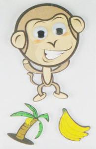 China Book Decor Cute Baby Monkey Stickers , Zoo Animal Print Kids Cartoon Stickers wholesale
